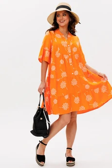 Платье 348 оранжевый Мублиз