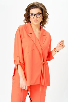 Костюм брючный 1667 коралл Орхидея Люкс