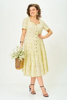 Платье 1668 желтый Орхидея Люкс