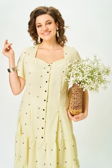 Платье 1668 желтый Орхидея Люкс