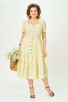 Платье 1668 желтый Орхидея Люкс