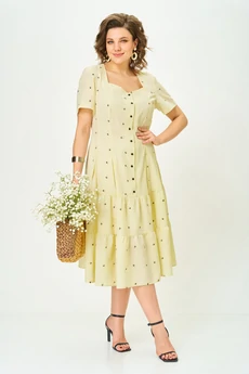 Платье 1668 желтый Орхидея Люкс