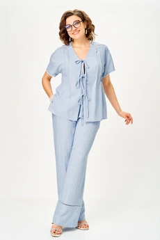 Костюм брючный 1678 голубой Орхидея Люкс