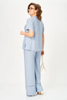 Костюм брючный 1678 голубой Орхидея Люкс