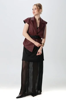 Костюм с платьем 1018-2 чёрный + бордо NikVa