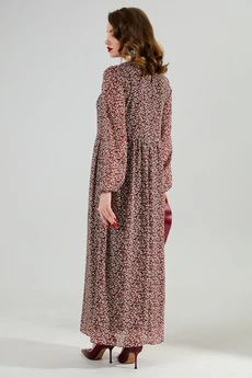 Костюм с платьем 1020-3 бургунди + бордо NikVa