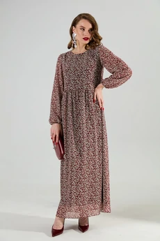 Костюм с платьем 1020-4 бургунди + чёрный NikVa