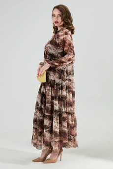 Платье 1025-1 тигровая абстракция NikVa