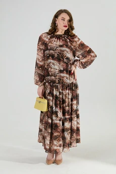 Платье 1025-1 тигровая абстракция NikVa