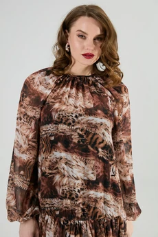 Платье 1025-1 тигровая абстракция NikVa