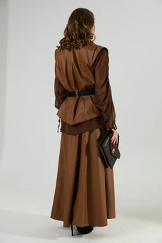 Костюм с юбкой 1033-1 шоколад NikVa