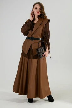 Костюм с юбкой 1033-1 шоколад NikVa