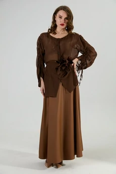 Блузка 1029-2 шоколад NikVa