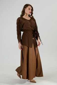 Блузка 1029-2 шоколад NikVa