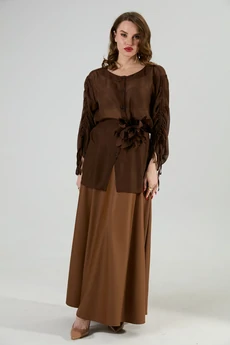 Блузка 1029-2 шоколад NikVa