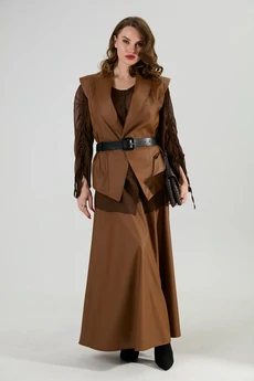 Костюм с юбкой 1033-1 шоколад NikVa