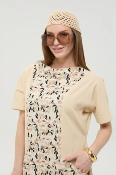 Платье 1052-1 песок и песочный мультиколор NikVa