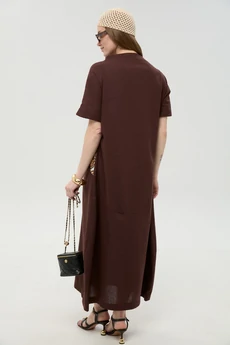 Платье 1052-2 шоколад и шоколадный мультиколор NikVa