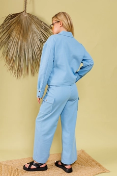 Костюм брючный 349-3к голубой NikVa