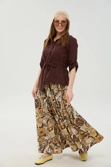 Юбка 559-9 шоколад мультиколор NikVa