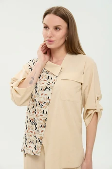 Костюм с юбкой 975-8 песок и песочный мультиколор NikVa