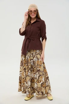 Юбка 559-9 шоколад мультиколор NikVa