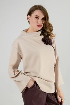 Джемпер 923-7 капучино + бордо NikVa