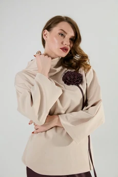 Костюм брючный 922-9 капучино + бордо NikVa