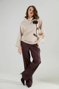 Костюм брючный 922-9 капучино + бордо NikVa