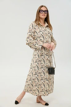 Платье 944-11 песочный мультиколор NikVa