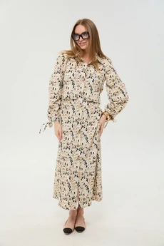 Платье 944-11 песочный мультиколор NikVa