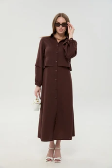 Платье 944-16  шоколад NikVa