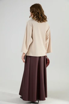 Костюм с юбкой 952-5 капучино + бордо NikVa