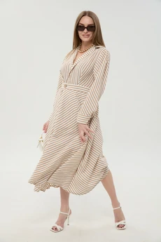 Платье 962-2 песочные полосы NikVa