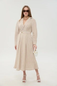 Платье 962-2 песочные полосы NikVa