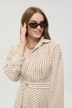 Платье 962-2 песочные полосы NikVa