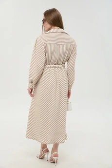 Платье 962-2 песочные полосы NikVa