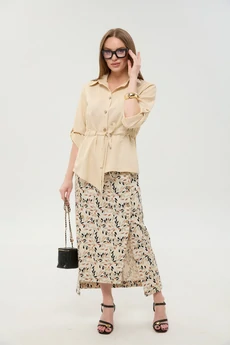 Костюм с юбкой 980-4 песок и песочный мультиколор NikVa