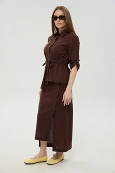 Костюм с юбкой 980-5 шоколад NikVa