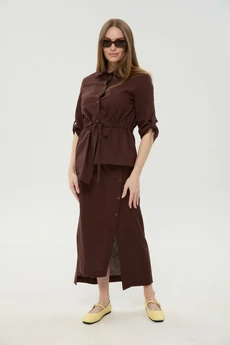 Костюм с юбкой 980-5 шоколад NikVa