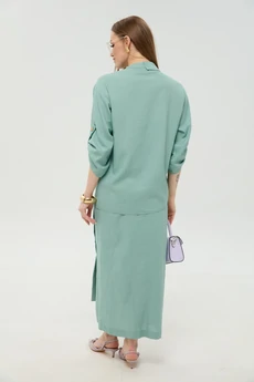 Костюм с юбкой 975-7 мята и бохо мультиколор NikVa