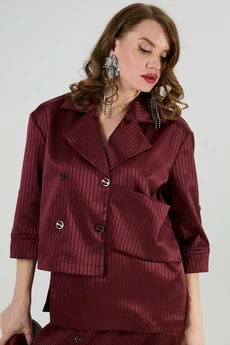 Жакет 973-4 бургунди в полоску NikVa