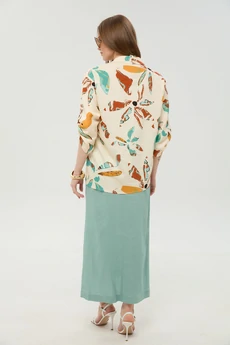 Костюм с юбкой 975-6 мята и бохо мультиколор NikVa