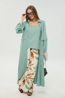 Костюм брючный 976-11 мята и бохо мультиколор NikVa