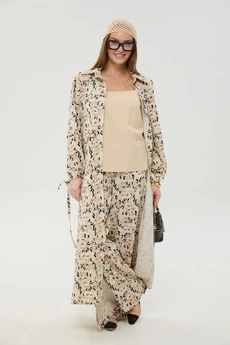 Костюм брючный 976-13  песок мультиколор NikVa