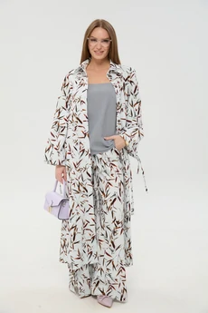 Костюм брючный 976-14 листья мультиколор NikVa