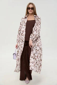 Костюм брючный 976-18 шоколад и листья мультиколор NikVa