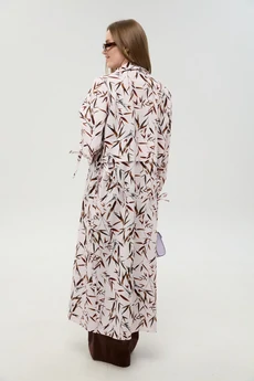 Костюм брючный 976-18 шоколад и листья мультиколор NikVa