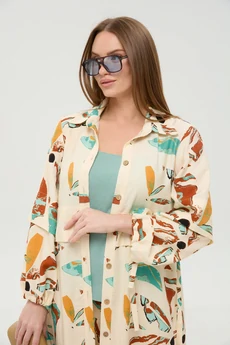 Костюм брючный 976-7 мята и бохо мультиколор NikVa