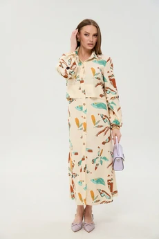 Костюм брючный 976-7 мята и бохо мультиколор NikVa